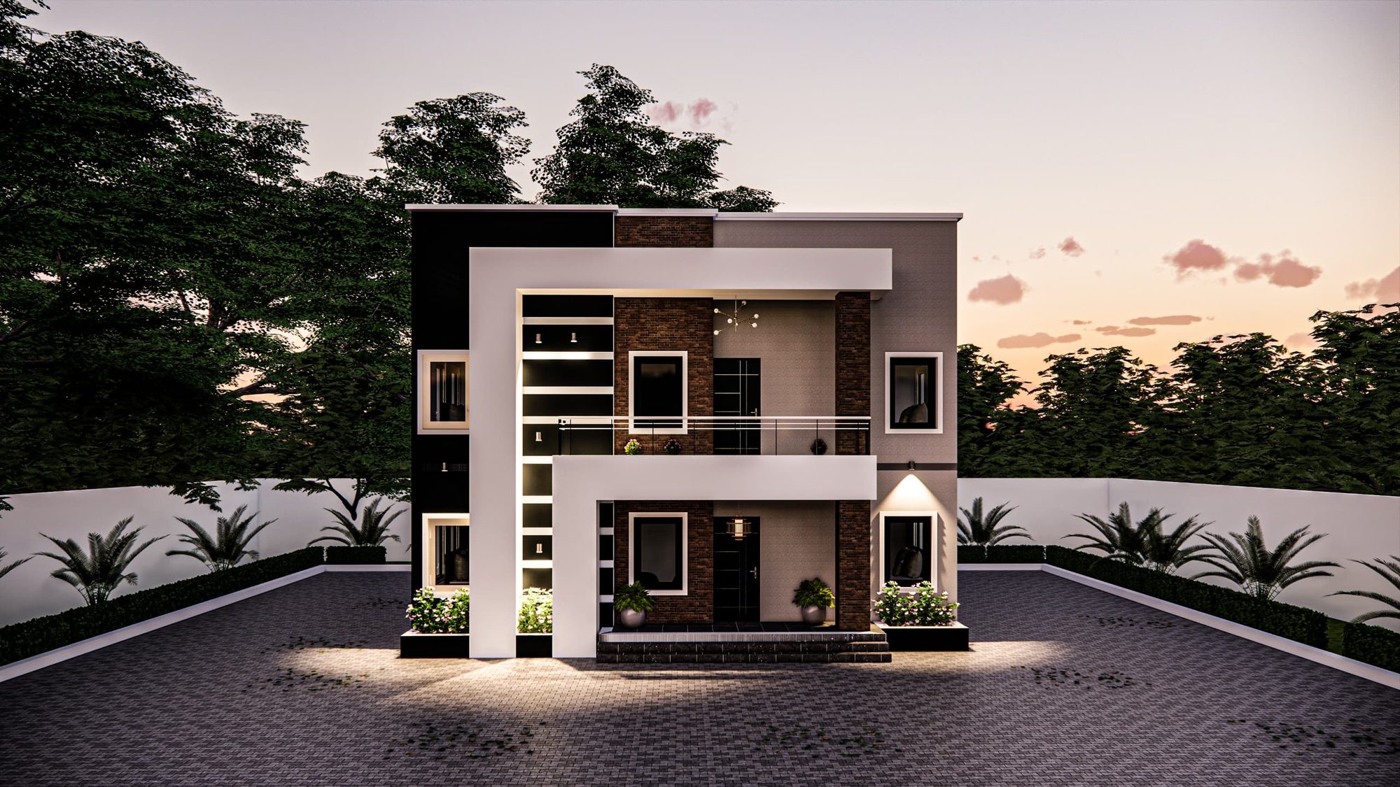 Finished rendered design of a residence